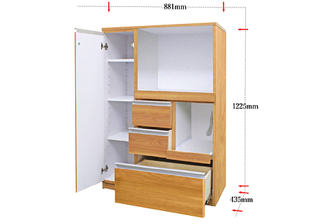 90レンジ台 クオーネ（NA）【諸富家具】：C139-004