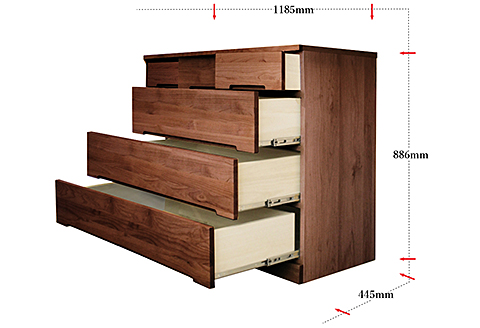 120LCBR 無垢材を使用したチェスト【諸富家具】：C173-007