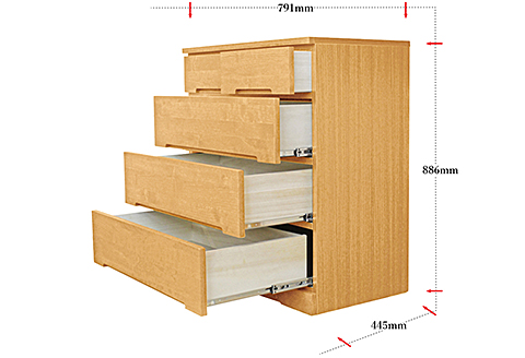 80LCNA 無垢材を使用したチェスト【諸富家具】：C130-003