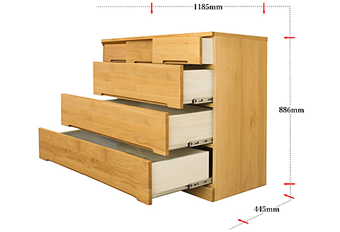 120LCNA 無垢材を使用したチェスト【諸富家具】：C173-009