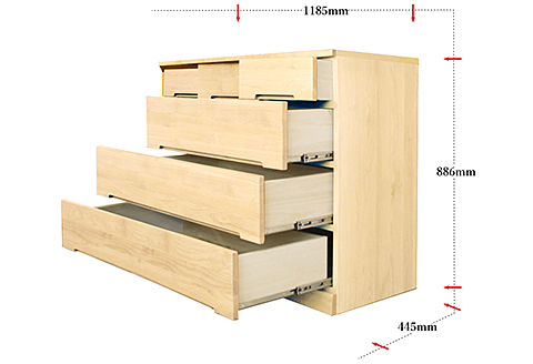 120LCWH 無垢材を使用したチェスト【諸富家具】：C173-011