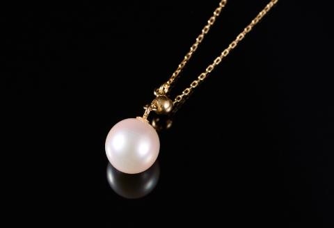 クールなアコヤ真珠Y字スライドチェーンネックレス50cmYG：C275-001