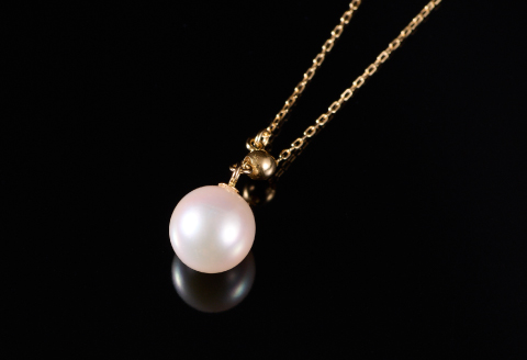 クールなアコヤ真珠Y字スライドチェーンネックレス60cmYG：C279-001