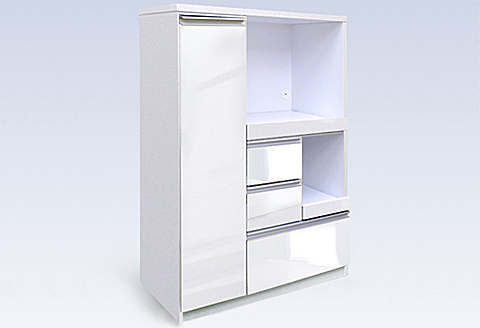 90レンジ台 クオーネ（白）【諸富家具】：C139-003