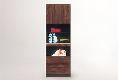 60幅ランドリー収納（BR）【諸富家具】：C139-007