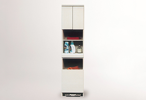 45幅ランドリー隙間収納（白）【諸富家具】：C129-005