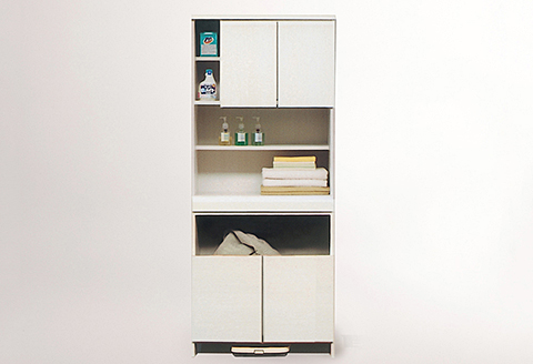 75幅ランドリー収納（白）【諸富家具】：C150-044