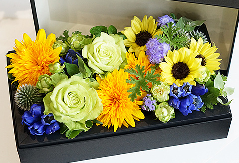 【定期便12回】季節の生花のフラワーボックス：C189-004