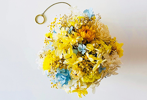 ドライフラワー＆プリザーブドフラワーボール：B180-037