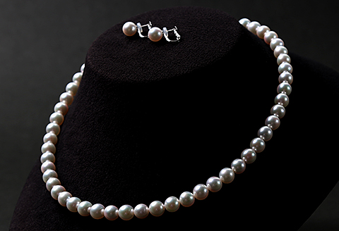 最高級7-7.5mmアコヤ真珠ネックレスセット：D147-001