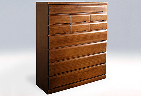 120HC無垢材使用チェスト蓮（BR）【諸富家具】：C251-001