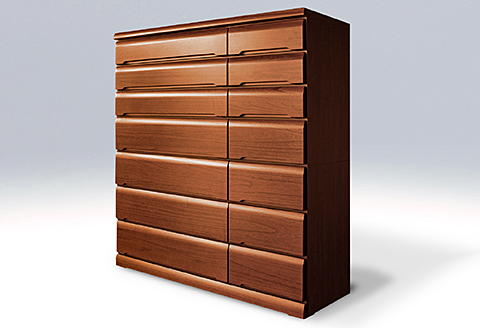 150HC無垢材使用チェスト蓮（BR）【諸富家具】：C285-004