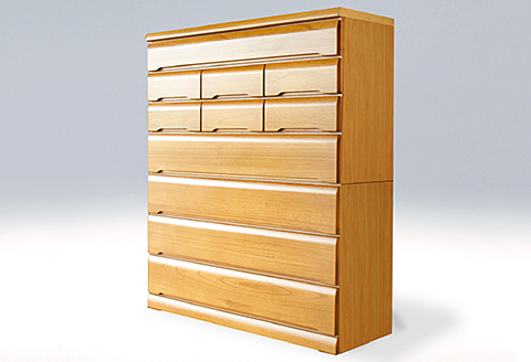 120HC無垢材使用チェスト蓮（NA）【諸富家具】：C251-002