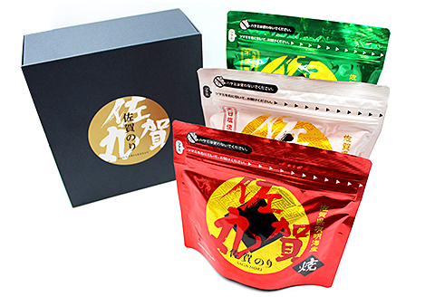 歯切れ！口溶け！旨味ひろがる！大人気の佐賀丸3個セット（焼・塩・味） 佐賀海苔 有明海苔 焼き海苔 塩海苔 味付け海苔 有明海産 乾物 まえうみ 人気 佐賀県 佐賀市：B100-005