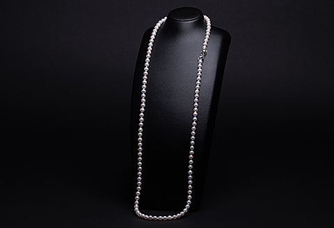 7.5-8アコヤ真珠バロックロングネックレス：C296-001