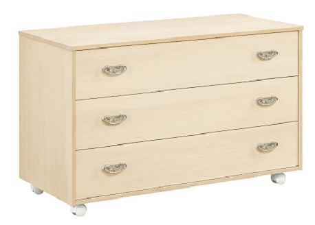 桐たんす クローゼット収納3段（キャスター付）：C126-009