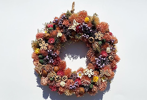 【定期便4回】ドライフラワーリース：B690-001