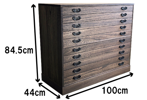 桐たんす 時代仕上げ総桐タンス 10段：C298-001