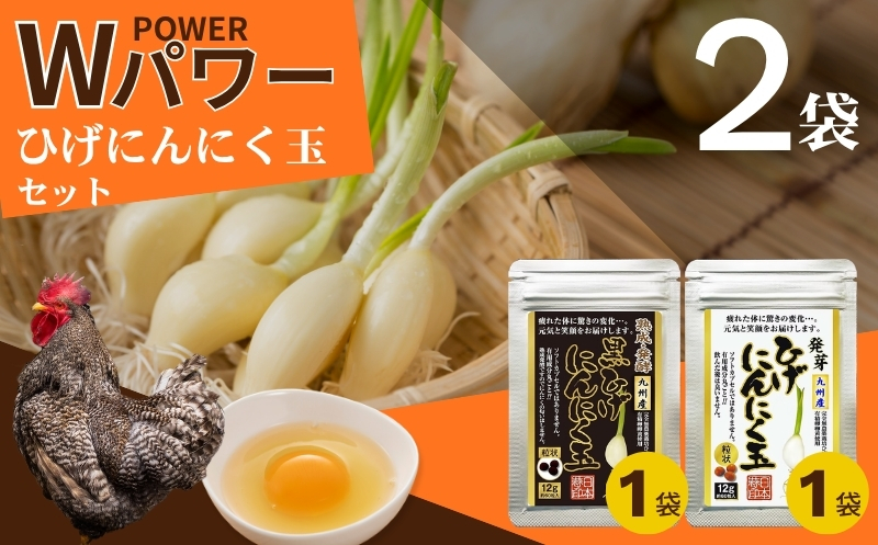 【ポスト投函】ひげにんにくの伝統製法 選べる2種セット（熟成発酵黒ひげにんにく・発芽ひげにんにく）：B115-037 2袋セット