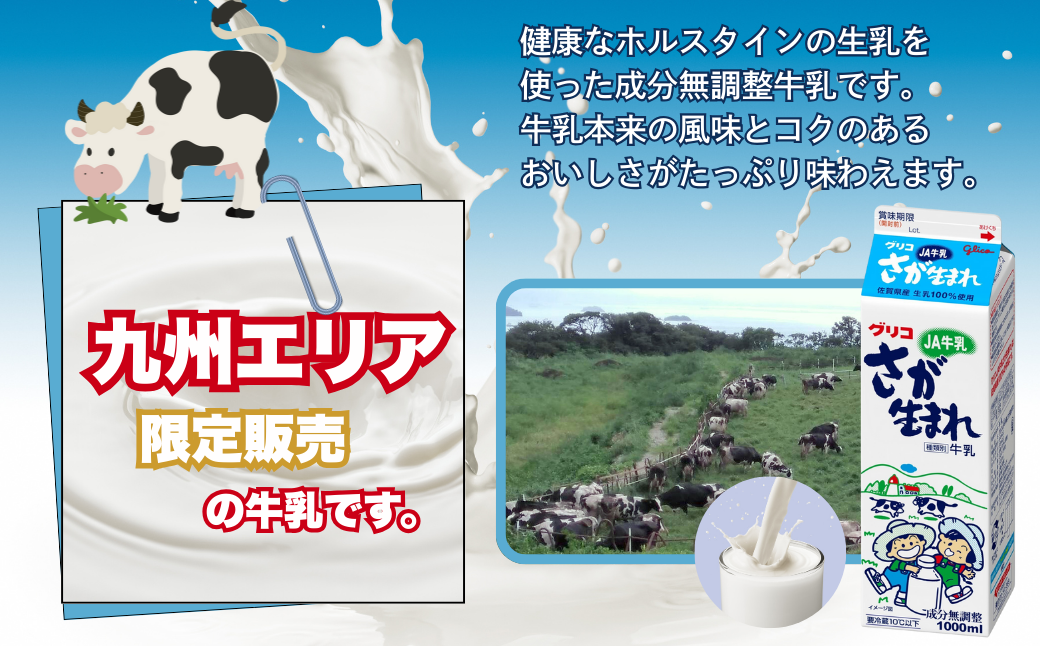 JA牛乳 さが生まれ牛乳 6本セット：B110-003