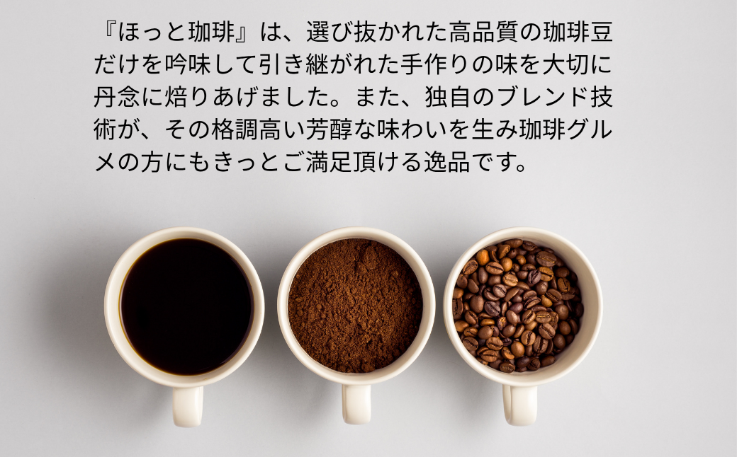 本格派手作りの味 アロマ『ほっと珈琲』2本セット レギュラーコーヒー 粉 珈琲 飲料 アロマ珈琲 佐賀県 佐賀市 三瀬村：B120-056