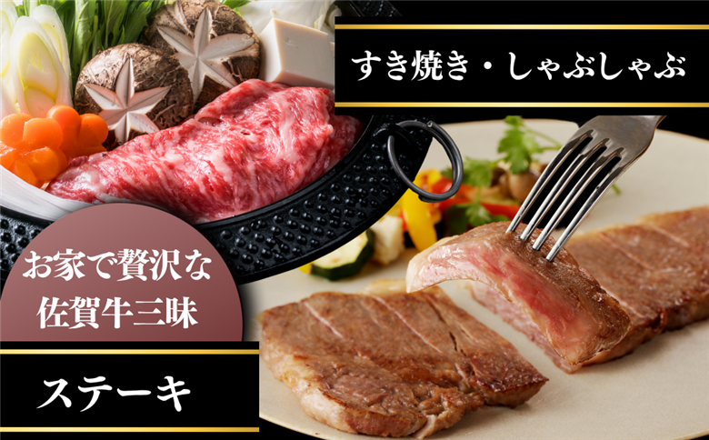 佐賀牛サーロインステーキ 400g・佐賀牛モモスライス 300g セット：B300-012