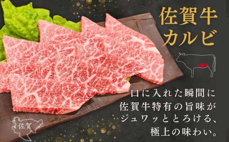 佐賀牛 カルビ 焼肉用 500g 牛肉 黒毛和牛 カット済 バーベキュー 佐賀県 佐賀市 佐賀丸美屋 焼肉屋：B320-012