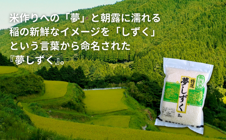 五つ星お米マイスターが厳選！【無洗米】夢しずく 2kg×4袋（真空パック）：B350-020