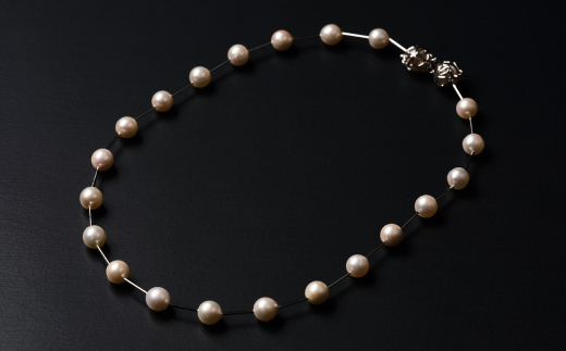 7.5-8アコヤ真珠シルバーパイプステーションネックレス40 ジュエリー アクセサリー ネックレス シンプル エレガント 真珠 パール 美穂野 佐賀市 ：C167-010