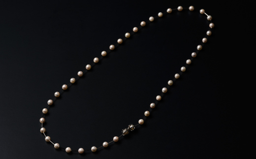 7.5-8アコヤ真珠シルバーパイプステーションネックレス80 ジュエリー アクセサリー ネックレス シンプル エレガント 真珠 パール 美穂野 佐賀市 ：C234-005