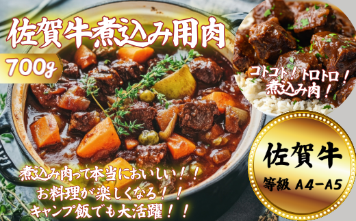 【定期便12回】佐賀牛 煮込み用肉 700g：C172-013