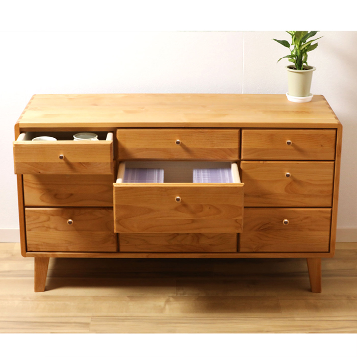 kumukumu120-3段リビングチェスト　クリア色【諸富家具】：C399-003