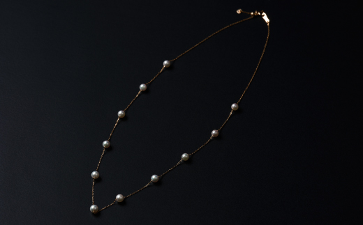 上品♪4.5mmアコヤ真珠のステーションネックレス 45cm ジュエリー アクセサリー ネックレス 真珠 パール 美穂野 佐賀市 ：C462-001