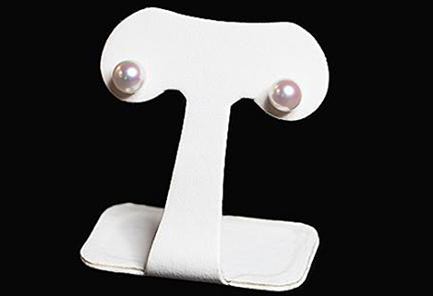 艶エレガント9mmアコヤ真珠直付けピアス：C184-011