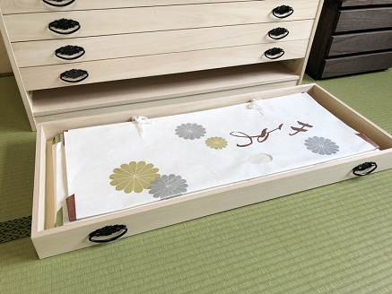 桐たんす 総桐着物チェスト浅10段 NKT-10：C205-003