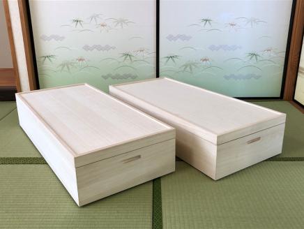 桐たんす 着物収納の定番 桐箱1段2個組 KR-8MW：B650-004