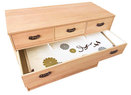 桐たんす 柿渋染め総桐タンス 5段：C197-002