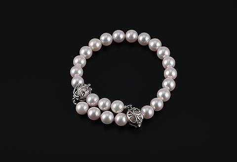 60cm真円系アコヤ真珠ネックレス＆ブレス：C947-001