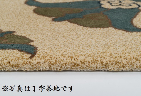 色をお選びいただけます　鍋島緞通[手刺繍]対角中心柄 40×40cm：B850-002