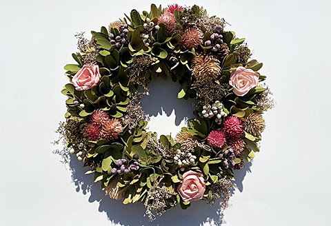 【定期便4回】ドライフラワーリース：B690-001