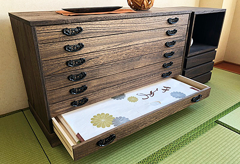 桐たんす 時代仕上げ総桐タンス 7段：C197-006