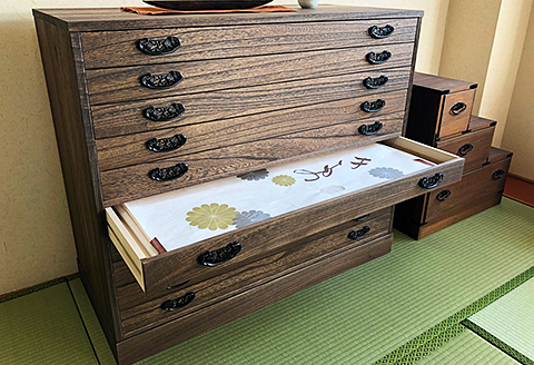 桐たんす 時代仕上げ総桐タンス 10段：C298-001