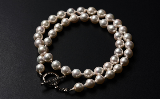 大人カジュアル♪マンテル留め具のアコヤ真珠ネックレス 44cm ジュエリー アクセサリー ネックレス 真珠 パール 美穂野 佐賀市 ：C167-011