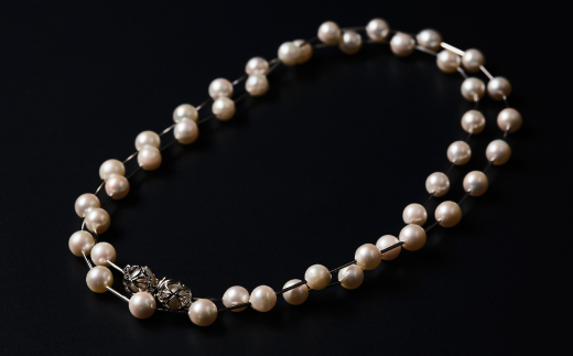 7.5-8アコヤ真珠シルバーパイプステーションネックレス80 ジュエリー アクセサリー ネックレス シンプル エレガント 真珠 パール 美穂野 佐賀市 ：C234-005