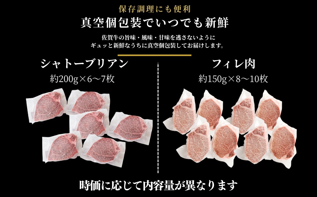 佐賀牛シャトーブリアン・佐賀牛フィレ 約2.9kg：C360-012