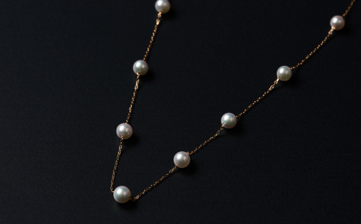 上品♪4.5mmアコヤ真珠のステーションネックレス 45cm ジュエリー アクセサリー ネックレス 真珠 パール 美穂野 佐賀市 ：C462-001
