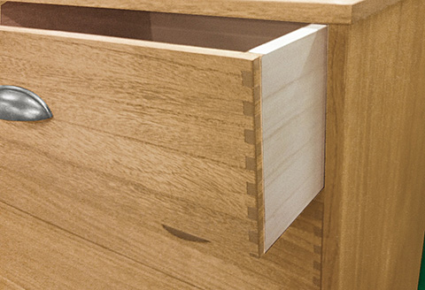 桐たんす ロッキングチェスト クローバー4段：C197-004