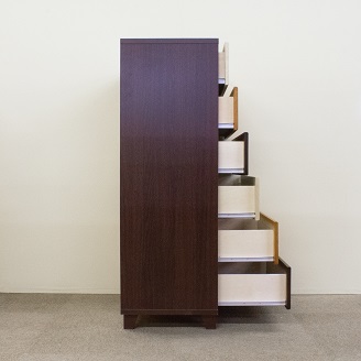 60チェスト6段マルーンⅡ【諸富家具】：C106-020