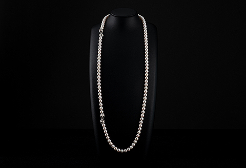 60cm真円系アコヤ真珠ネックレス＆ブレス：C947-001