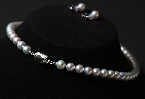 最高級7-7.5mmアコヤ真珠ネックレスセット：D147-001